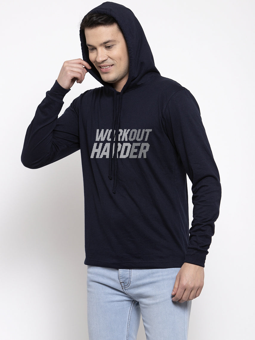 Men's Workout Harder Full Sleeves Hoody T-Shirt - Friskers