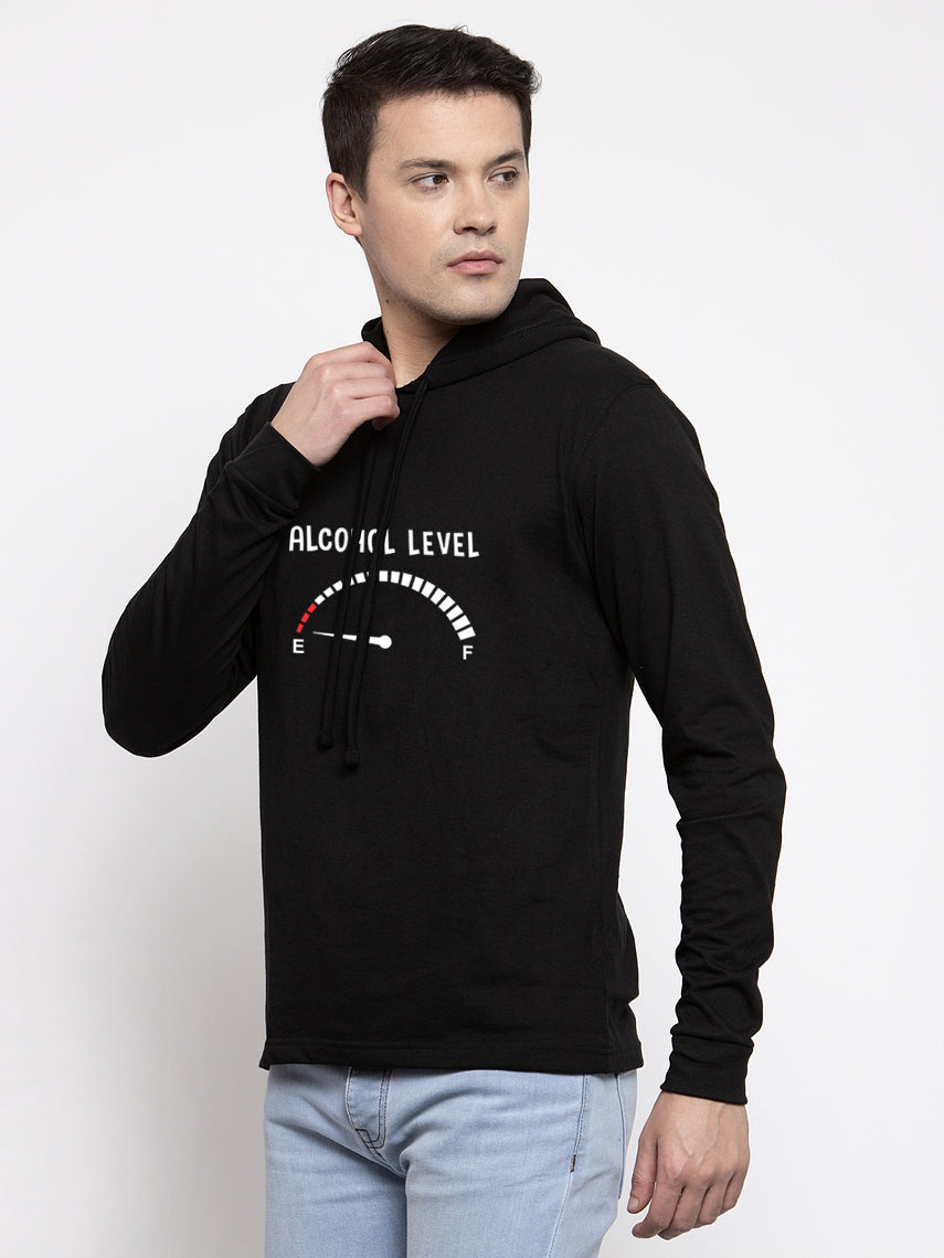 Men's Alcohol Level Full Sleeves Hoody T-Shirt - Friskers