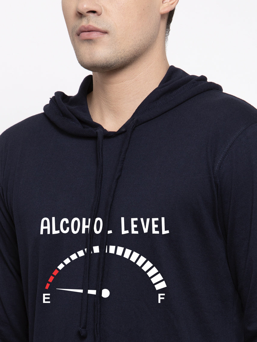 Men's Alcohol Level Full Sleeves Hoody T-Shirt - Friskers