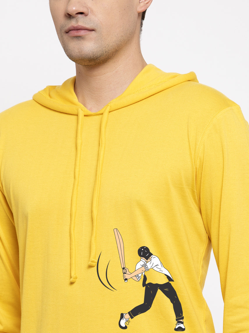 Men's Batting Full Sleeves Hoody T-Shirt - Friskers