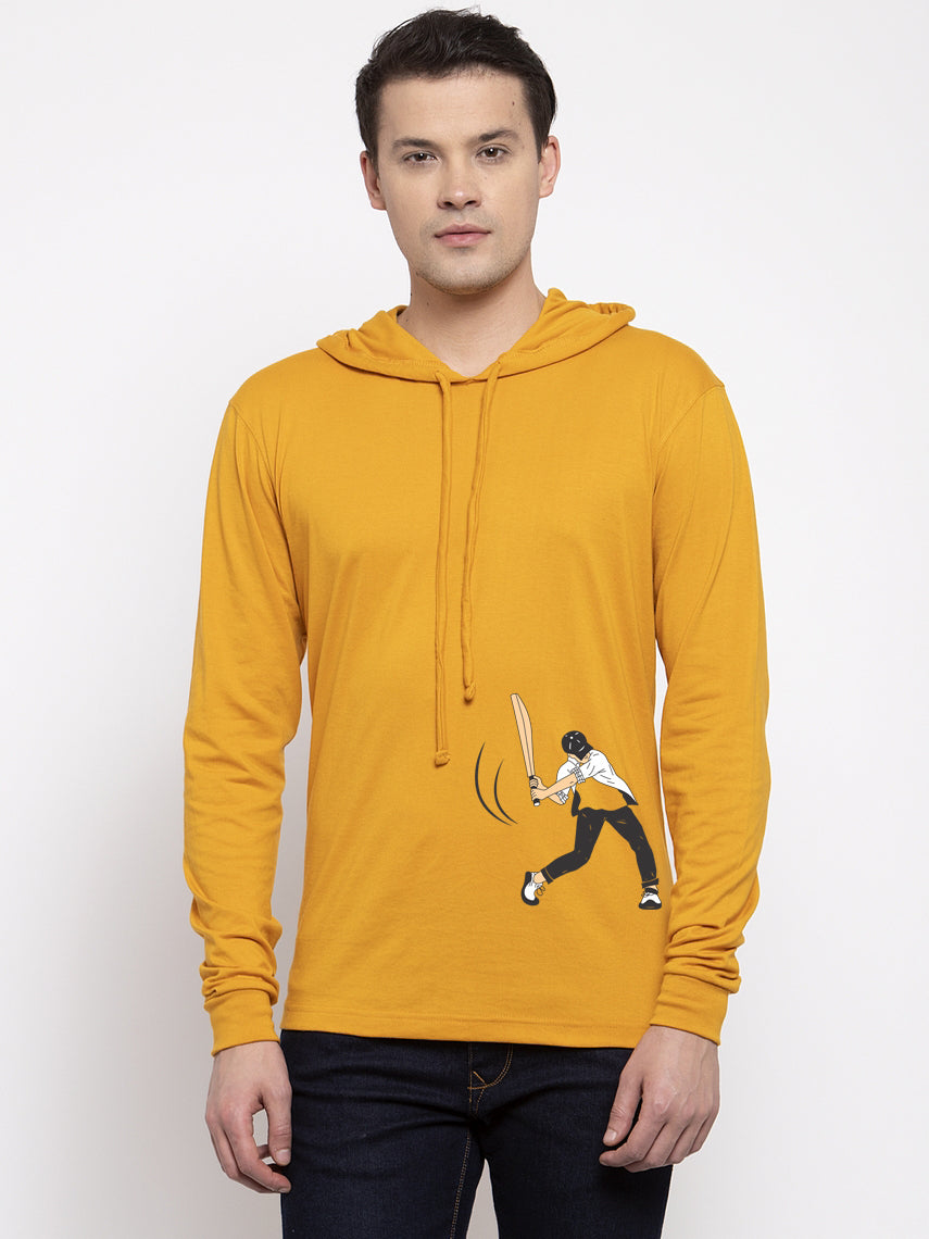 Men's Batting Full Sleeves Hoody T-Shirt - Friskers