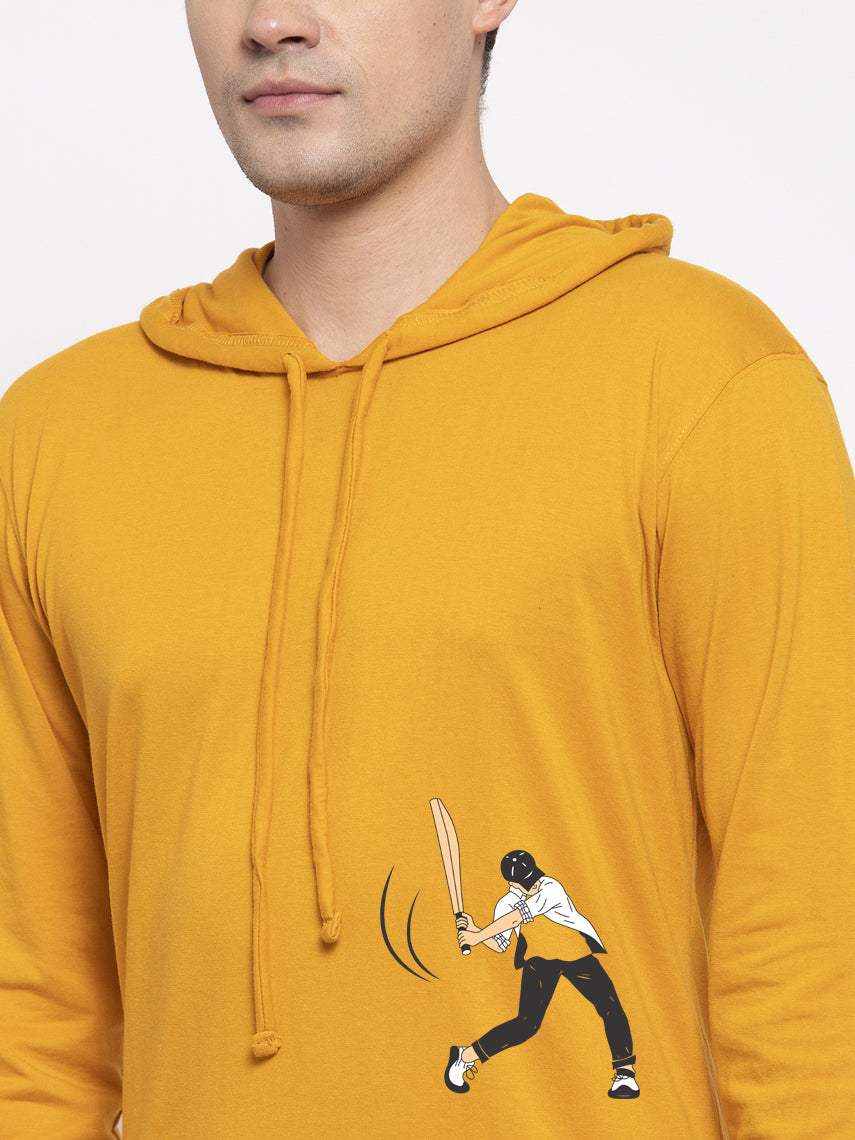 Men's Batting Full Sleeves Hoody T-Shirt - Friskers