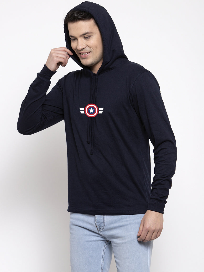 Men's Captain America Full Sleeves Hoody T-Shirt - Friskers