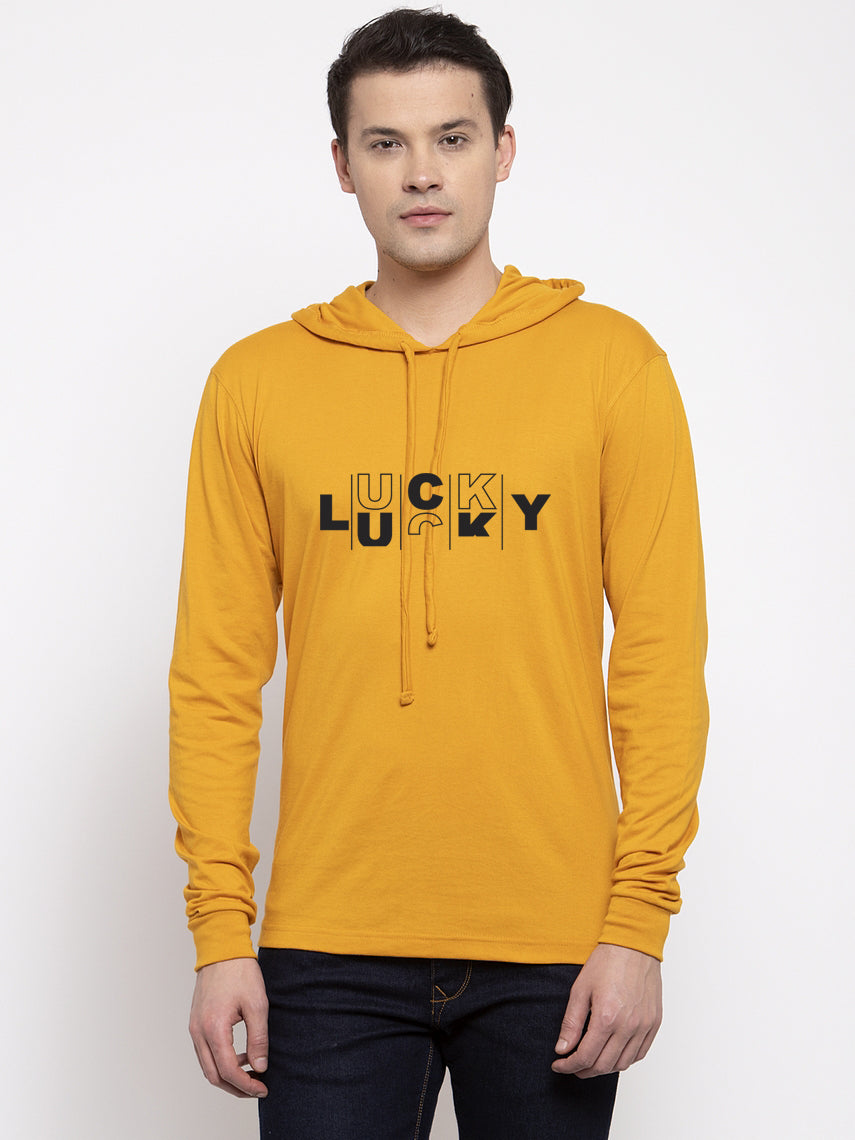 Men's Lucky Full Sleeves Hoody T-Shirt - Friskers