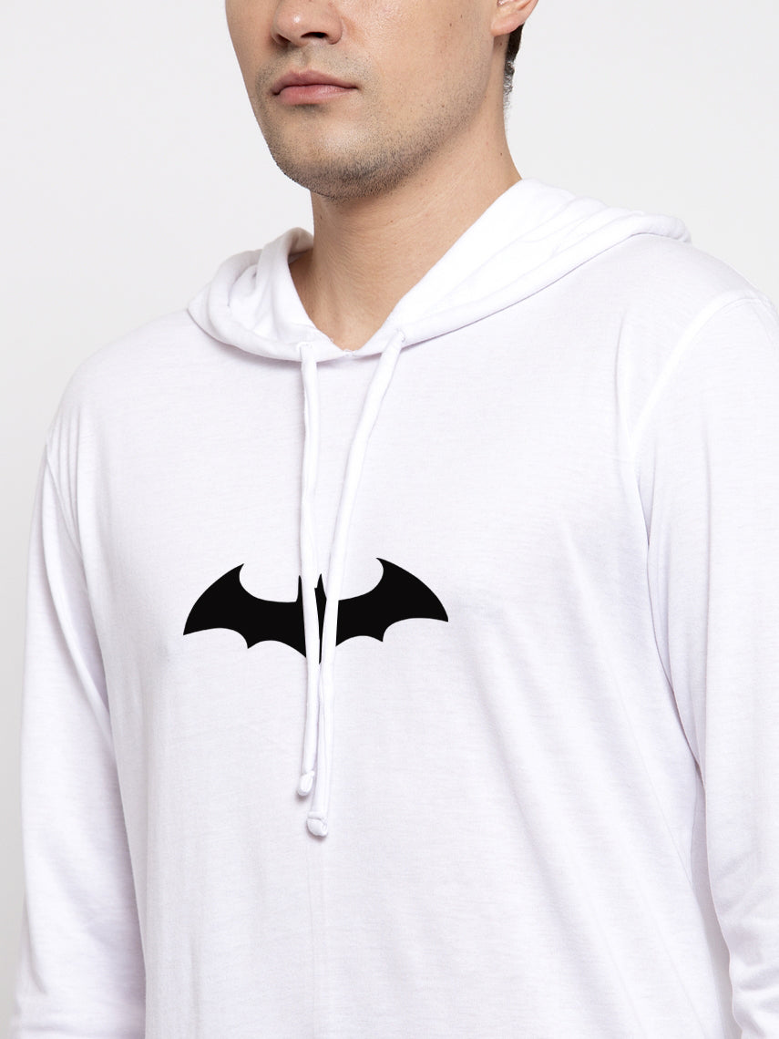 Men's Bat Logo Full Sleeves Hoody T-Shirt - Friskers