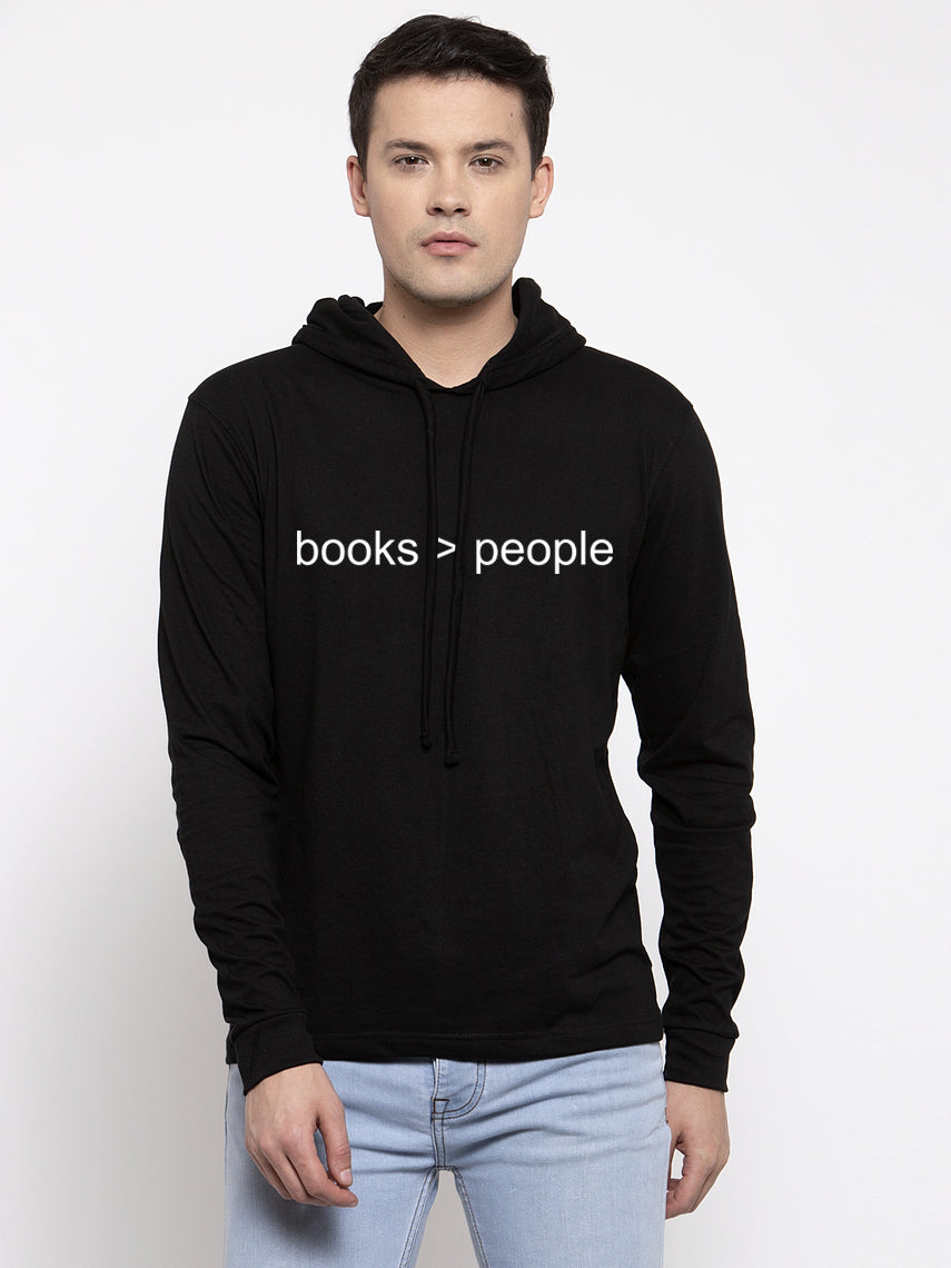 Men's Books People Full Sleeves Hoody T-Shirt - Friskers