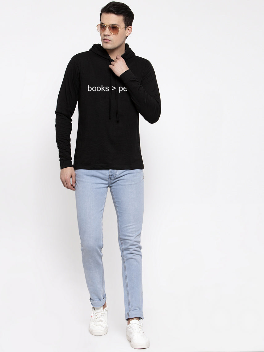 Men's Books People Full Sleeves Hoody T-Shirt - Friskers