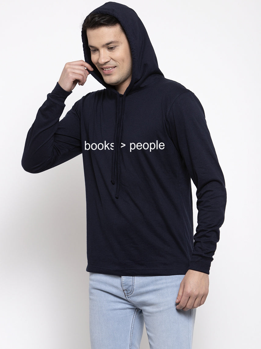 Men's Books People Full Sleeves Hoody T-Shirt - Friskers