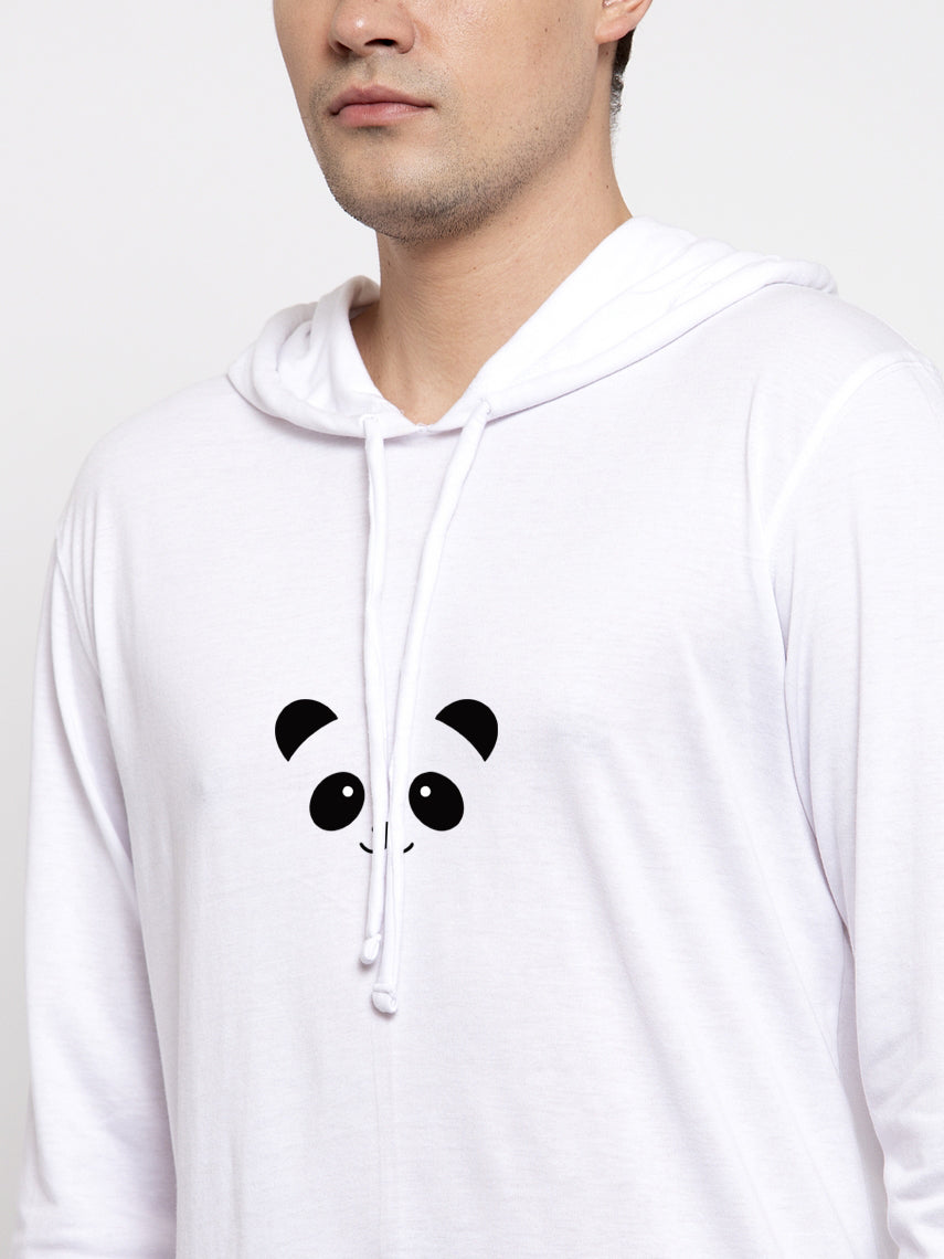 Men's Panda Full Sleeves Hoody T-Shirt - Friskers