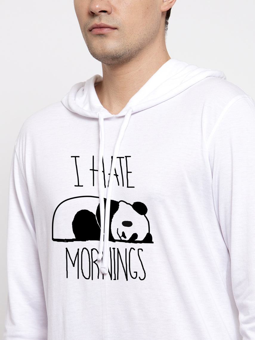 Men's I Hate Morning Full Sleeves Hoody T-Shirt - Friskers