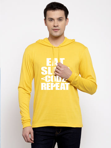 Men's Eat Sleep Repeat Full Sleeves Hoody T-Shirt - Friskers