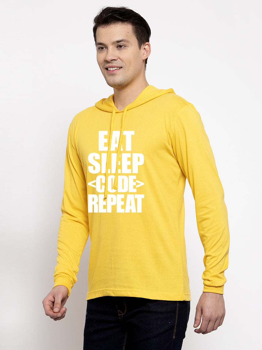 Men's Eat Sleep Repeat Full Sleeves Hoody T-Shirt - Friskers