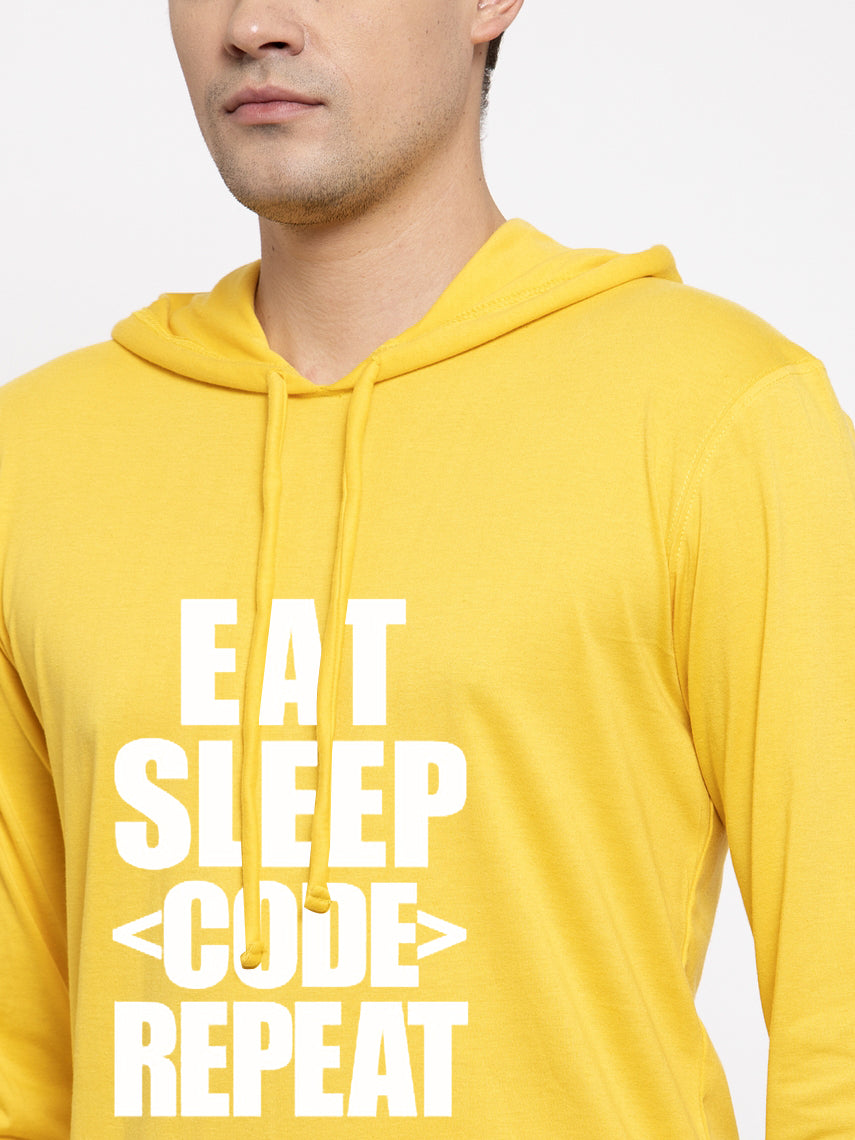 Men's Eat Sleep Repeat Full Sleeves Hoody T-Shirt - Friskers