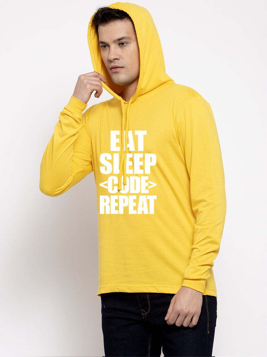 Men's Eat Sleep Repeat Full Sleeves Hoody T-Shirt - Friskers