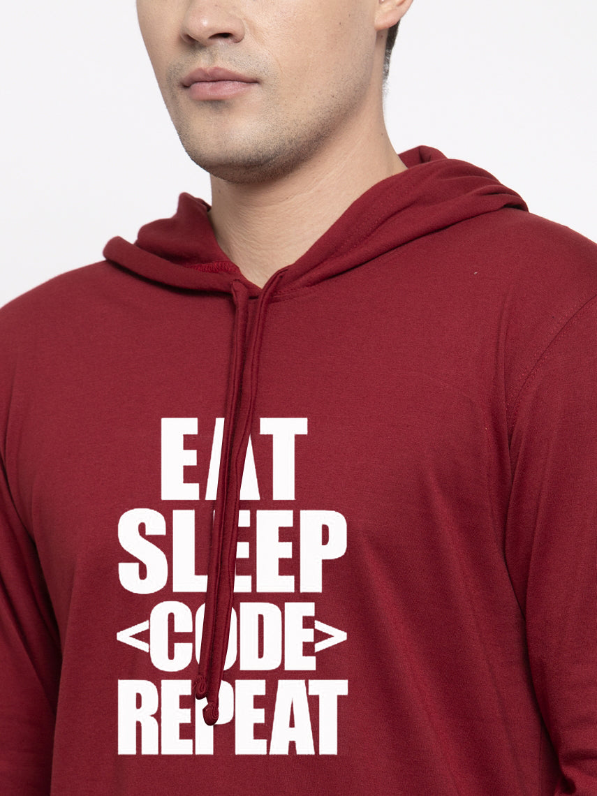 Men's Eat Sleep Repeat Full Sleeves Hoody T-Shirt - Friskers