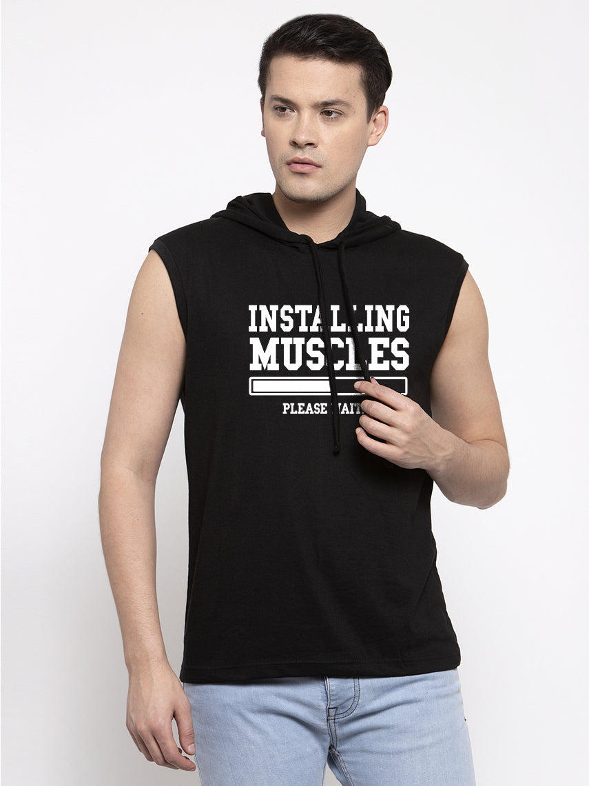 Men's Installing Muscles Sleeveless Hoody T-Shirt - Friskers