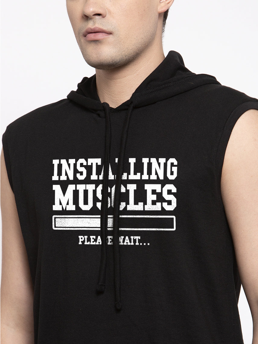 Men's Installing Muscles Sleeveless Hoody T-Shirt - Friskers