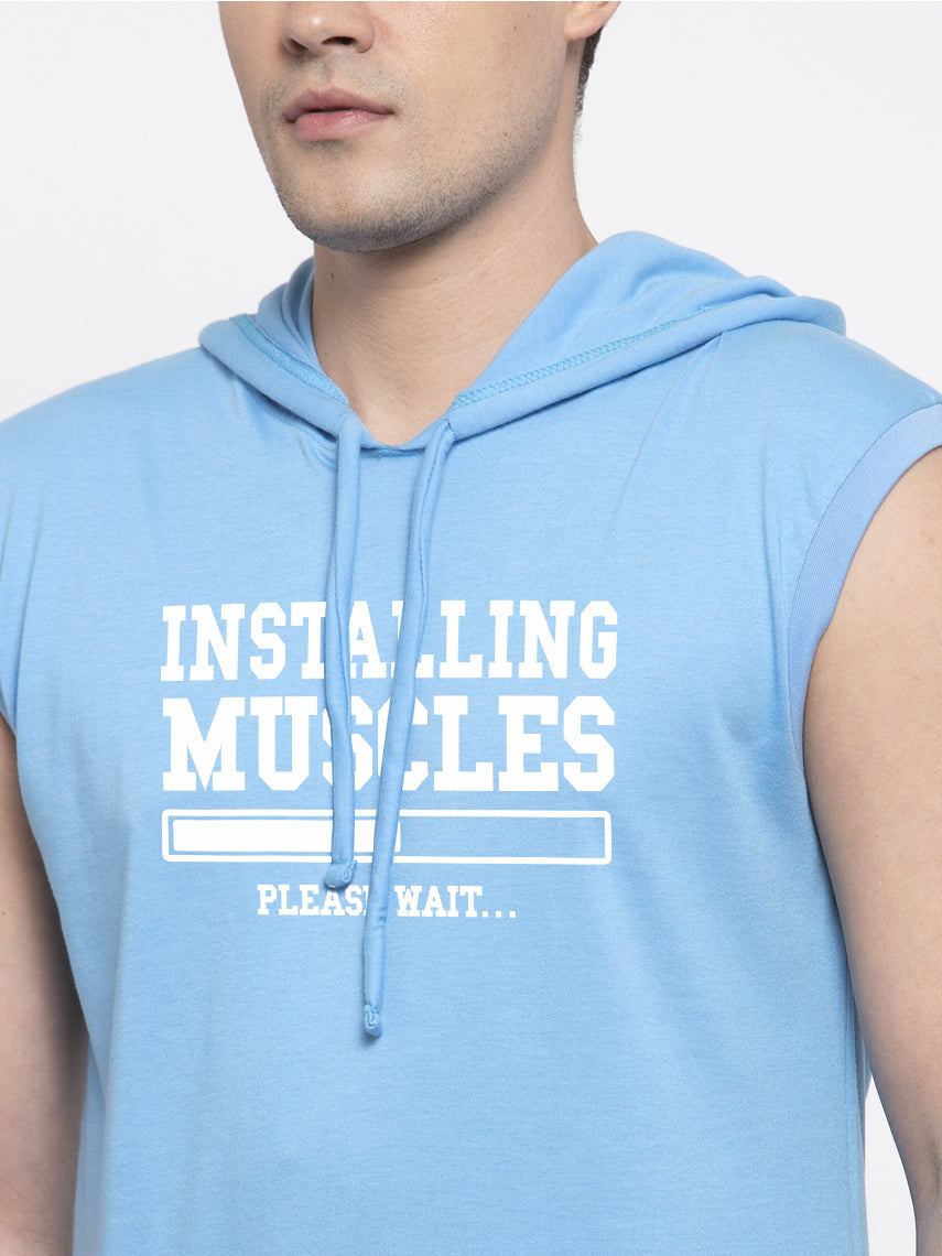 Men's Installing Muscles Sleeveless Hoody T-Shirt - Friskers