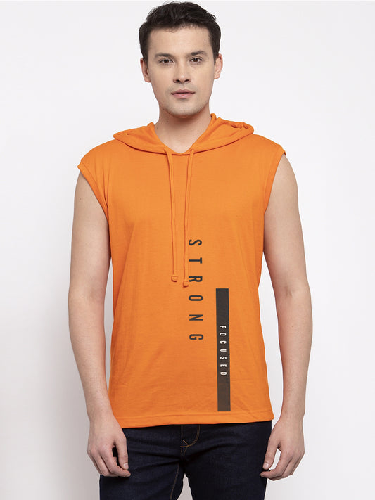 Men's Strong Focused Sleeveless Hoody T-Shirt - Friskers