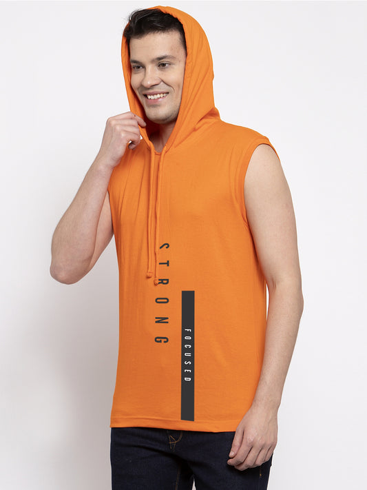 Men's Strong Focused Sleeveless Hoody T-Shirt - Friskers