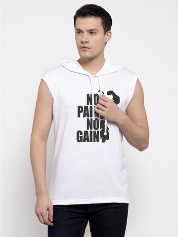 Men's No Pain No Gain Sleeveless Hoody T-Shirt - Friskers