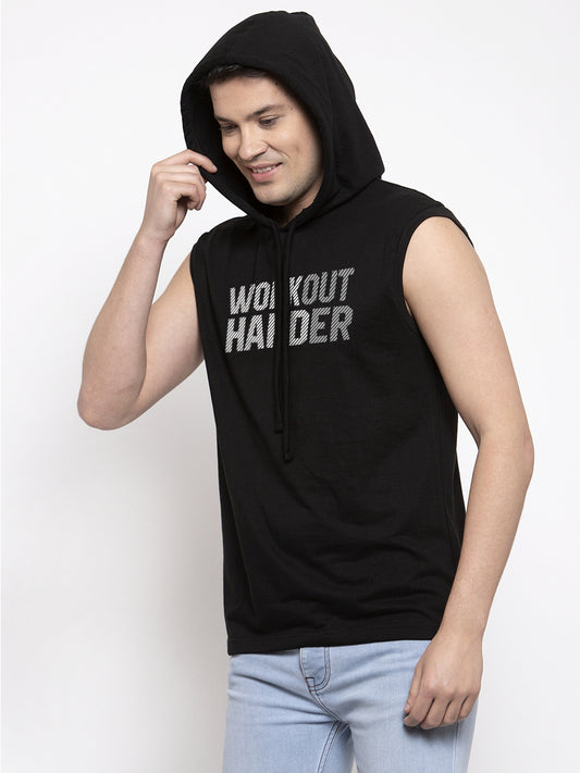 Men's Workout Harder Sleeveless Hoody T-Shirt - Friskers