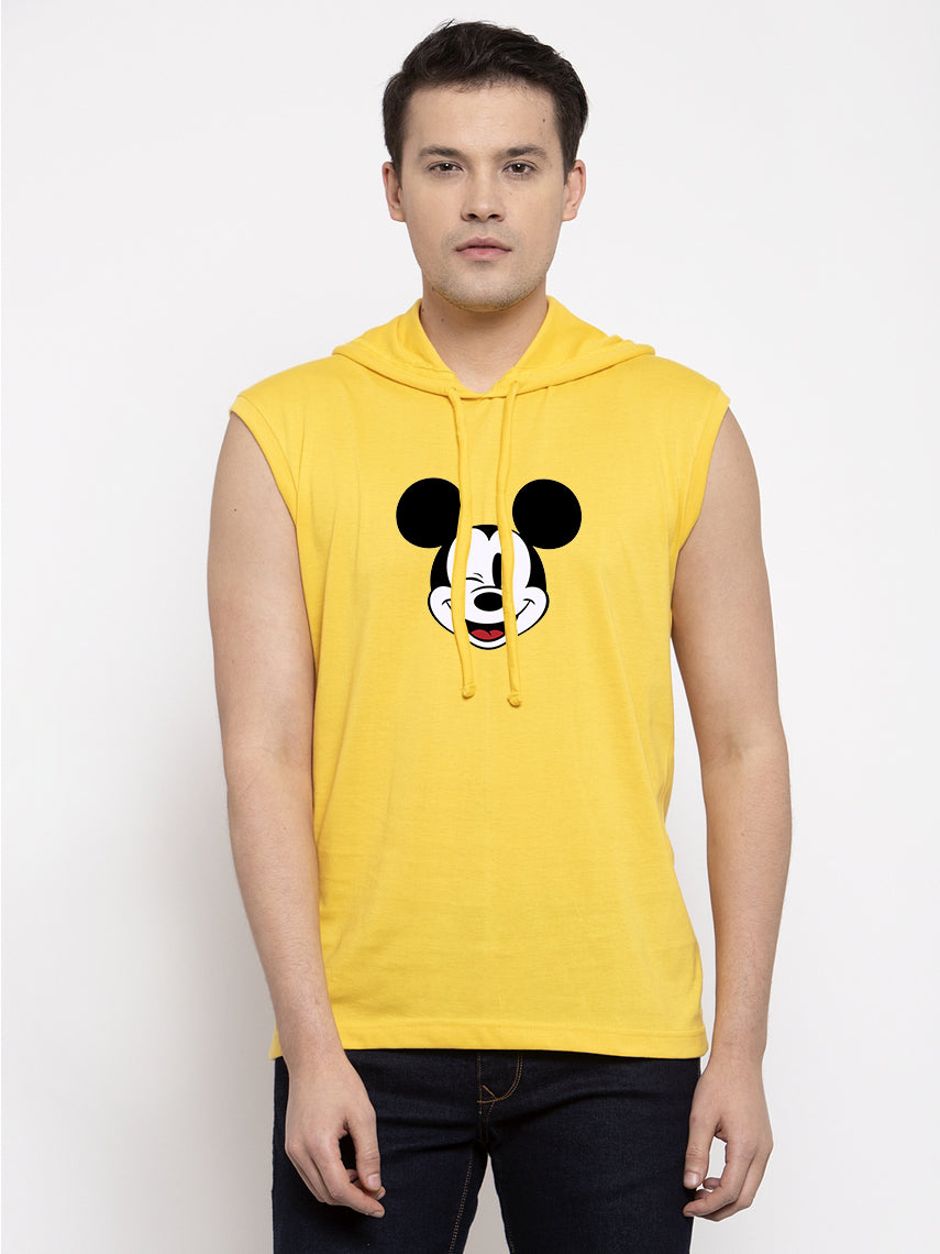 Men's Mickey Mouse Sleeveless Hoody T-Shirt - Friskers
