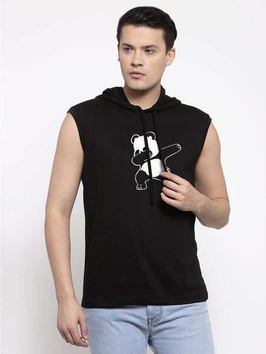 Men's Dancing Panda Sleeveless Hoody T-Shirt - Friskers