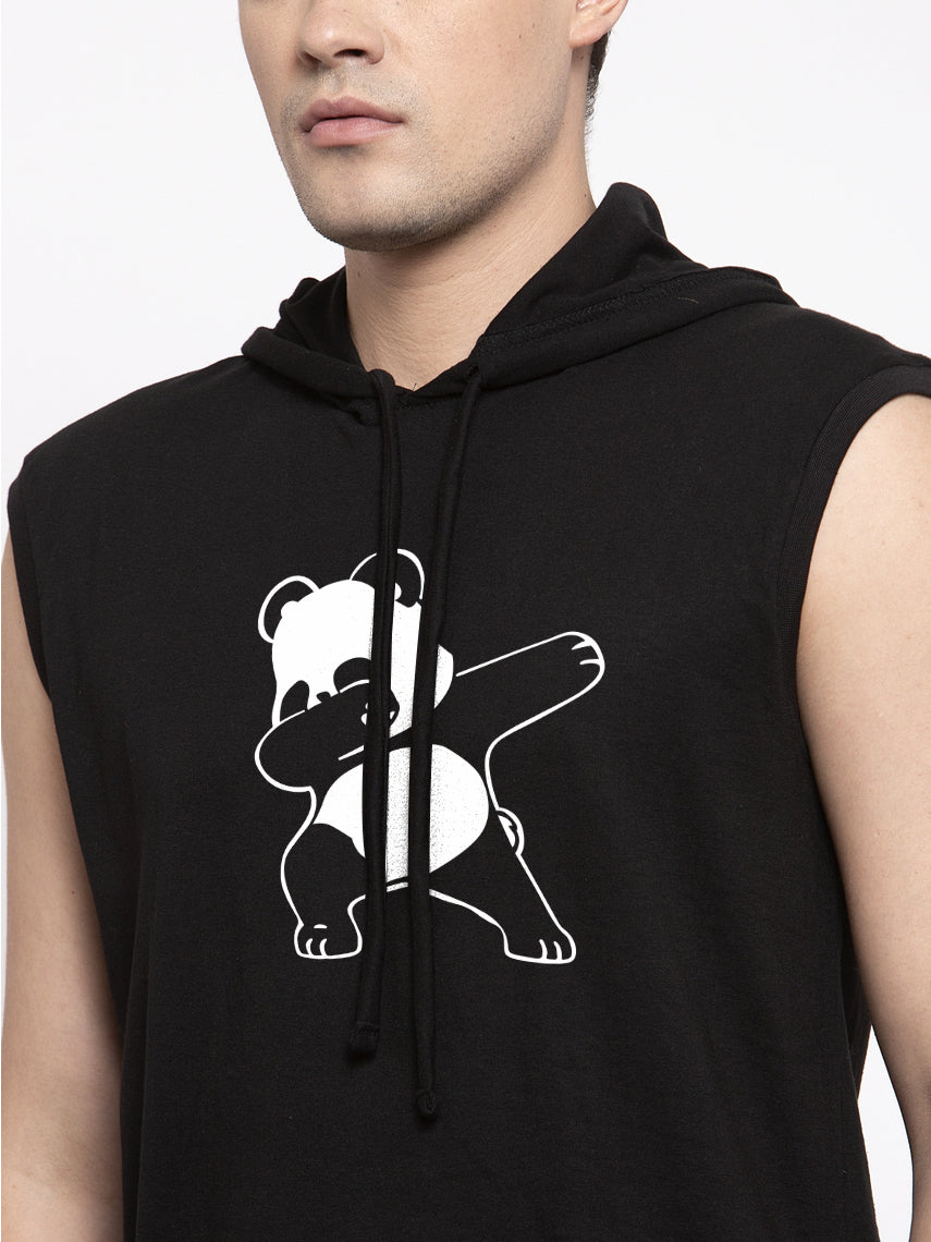 Men's Dancing Panda Sleeveless Hoody T-Shirt - Friskers
