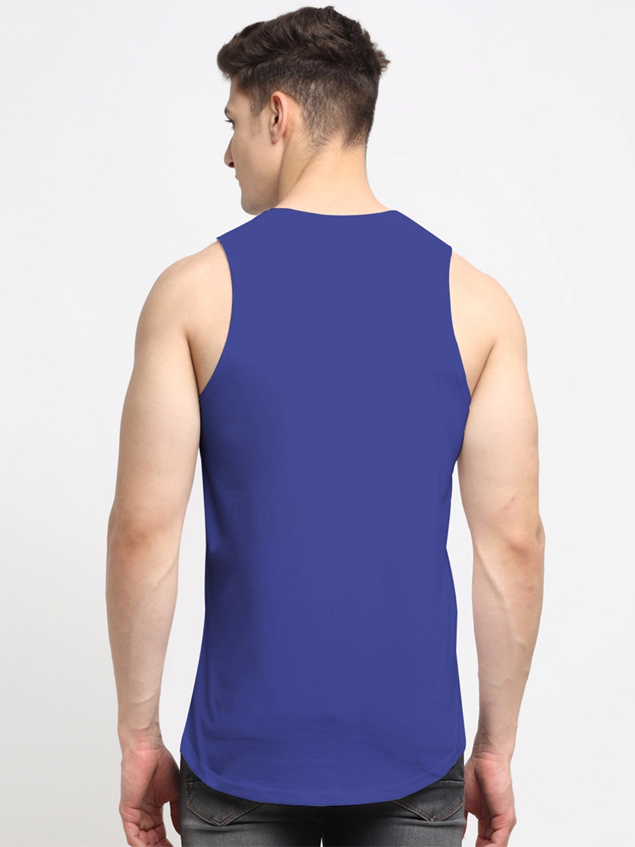 Men's Pack Of 2 Black & Navy Printed Sports Training Gym Vest - Friskers