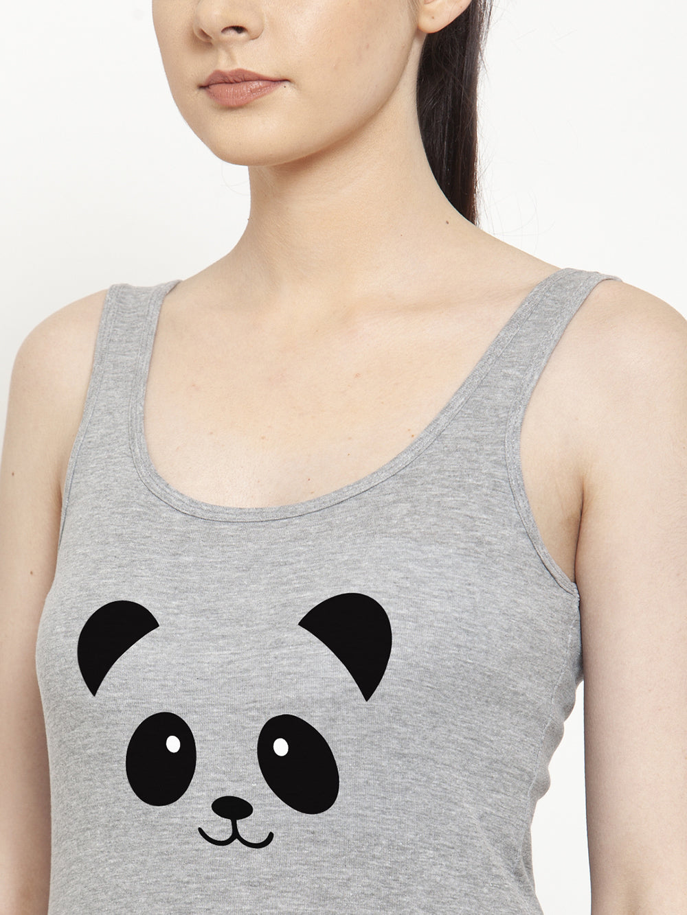 Panda Women Printed Airy Sleeveless Tank Top/Vest - Friskers