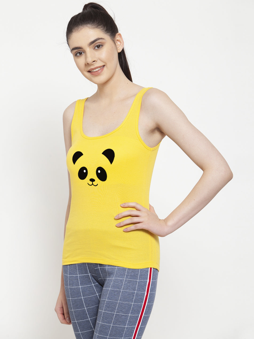 Panda Women Printed Airy Sleeveless Tank Top/Vest - Friskers