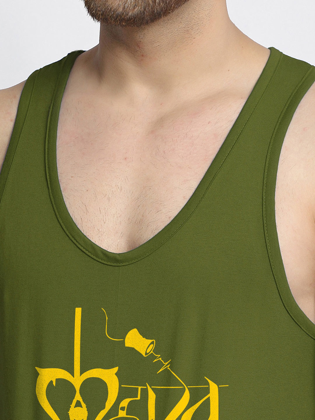 Men Mahadev Printed Typography  Innerwear Gym Vest - Friskers