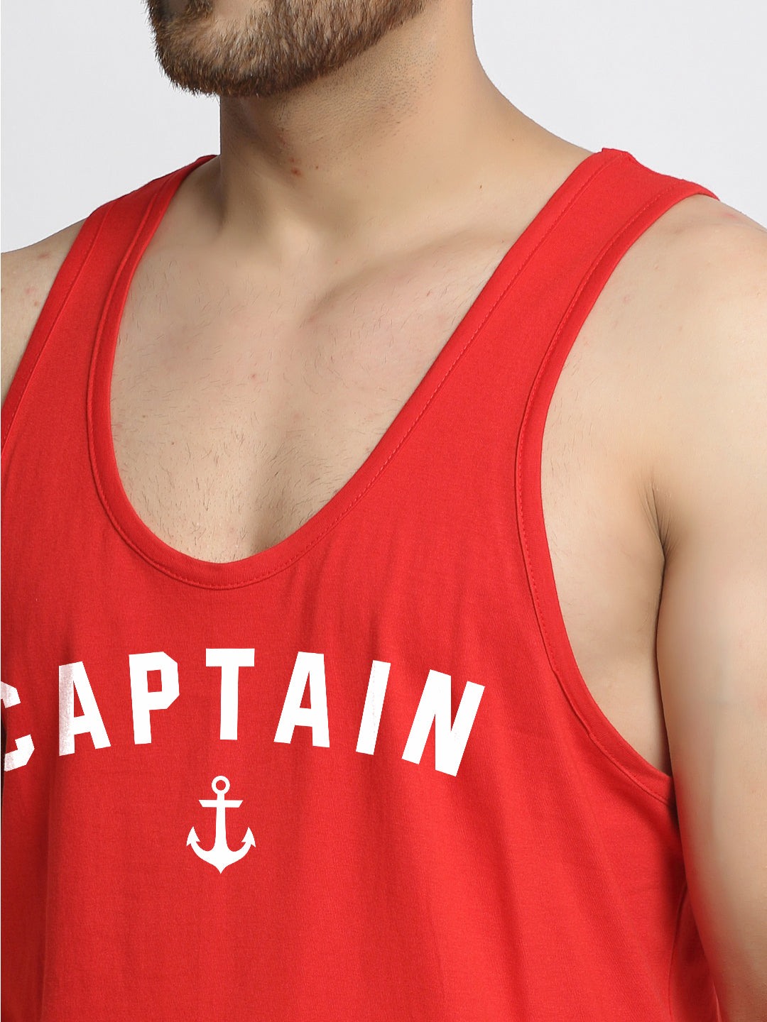 Men Captain Printed Innerwear Gym Vest - Friskers
