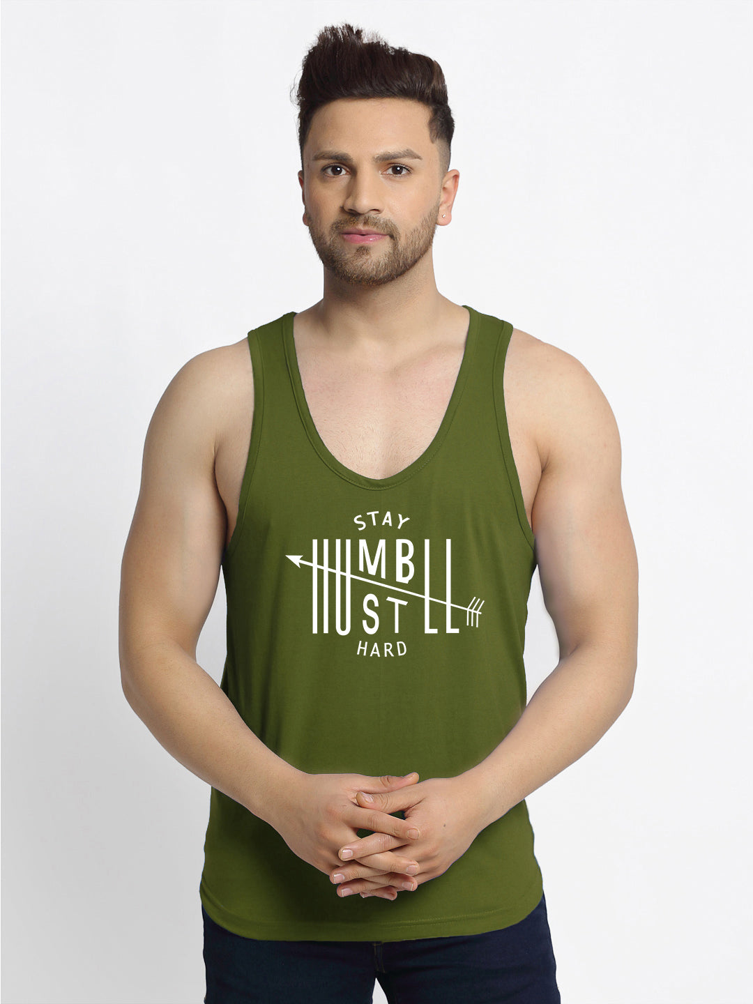 Stay Humble Hard Printed Innerwear Gym Vest - Friskers