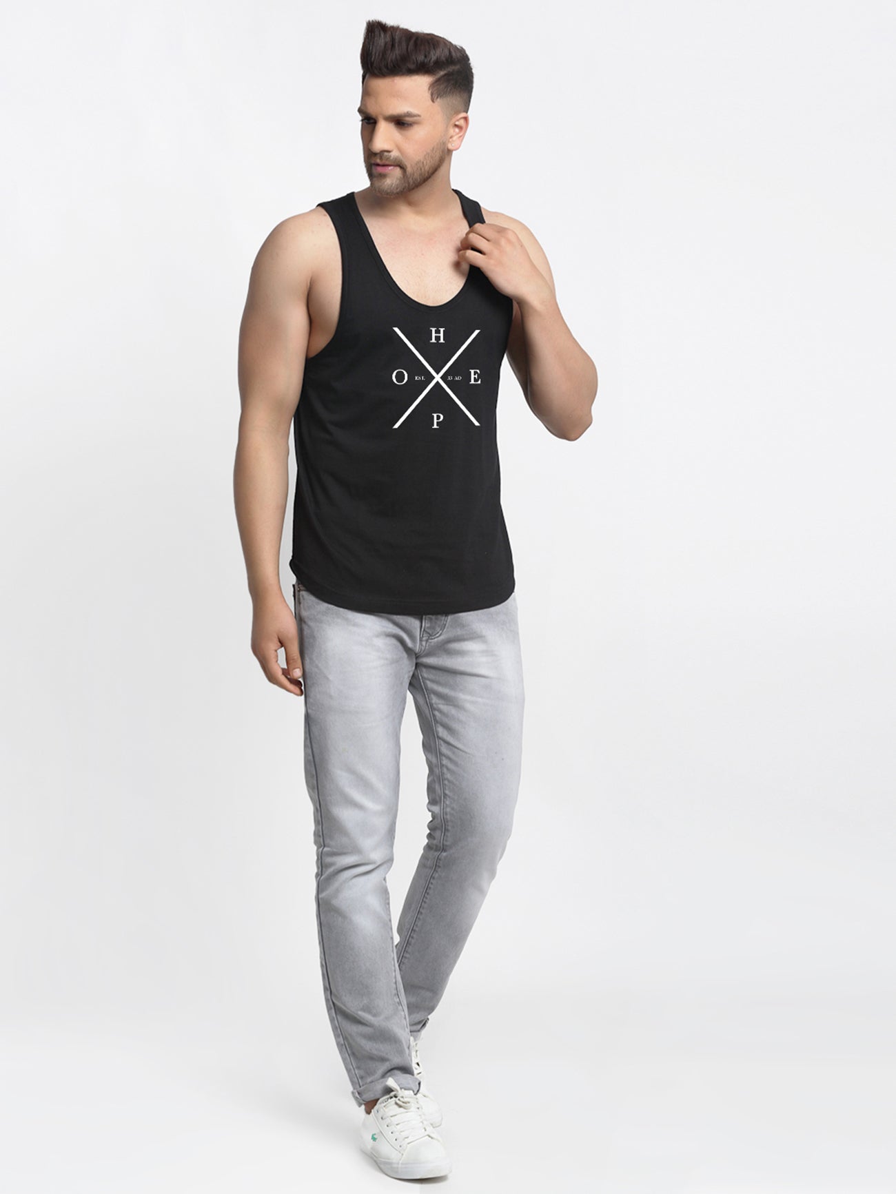 Men Hope Printed Innerwear Gym Vest - Friskers