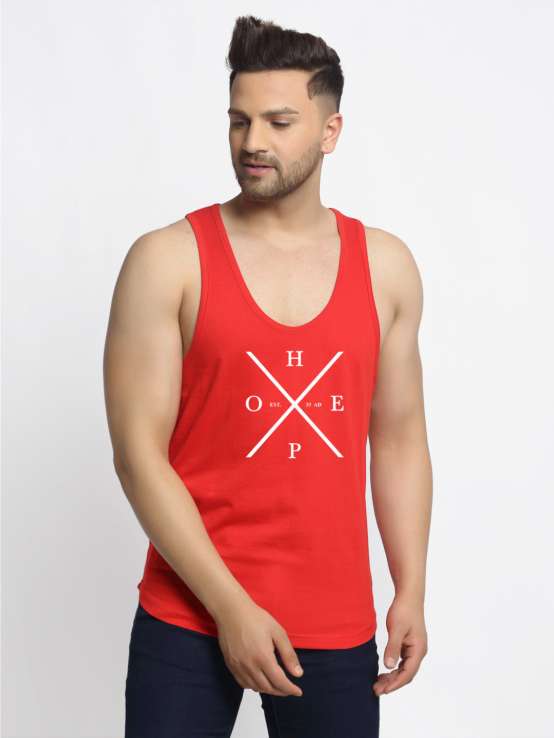 Men Hope Printed Innerwear Gym Vest - Friskers