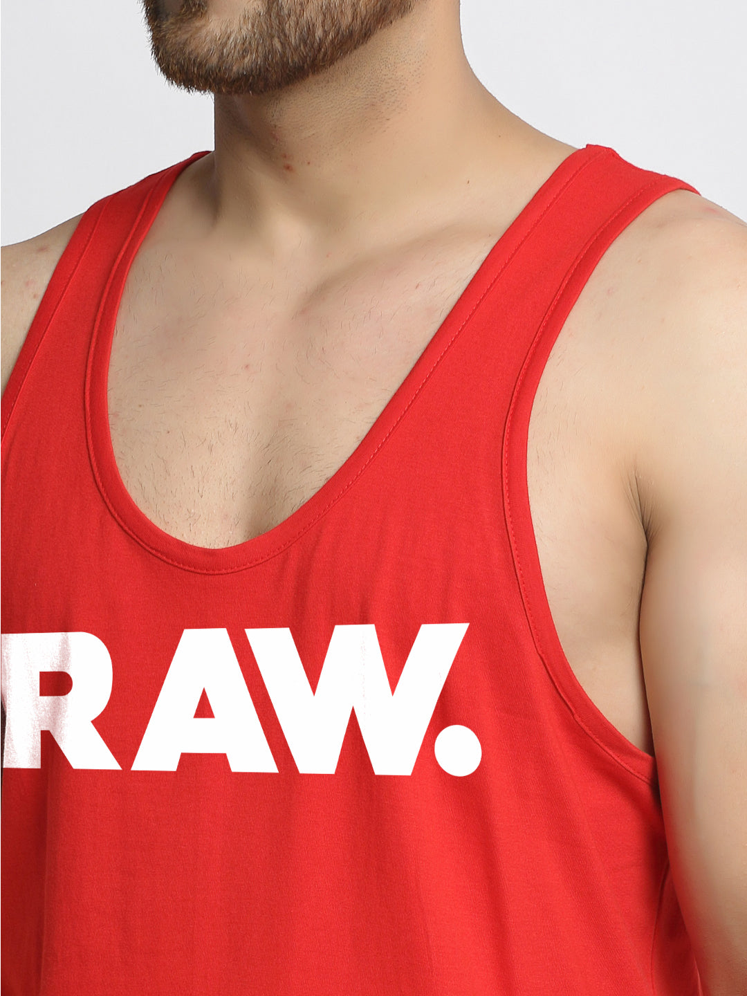 Men RAW Printed Innerwear Gym Vest - Friskers