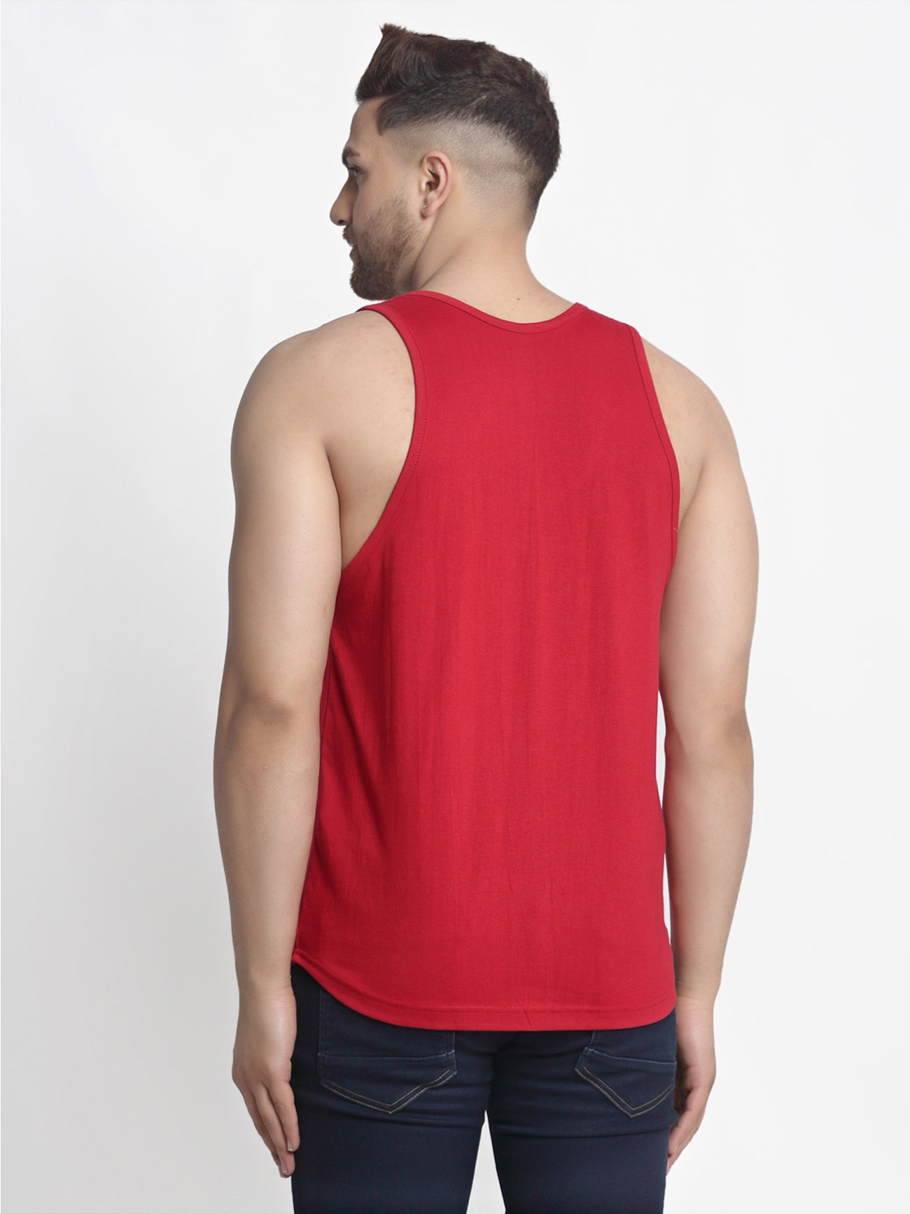 Men's Pack of 2 Maroon & Red Printed Gym vest - Friskers