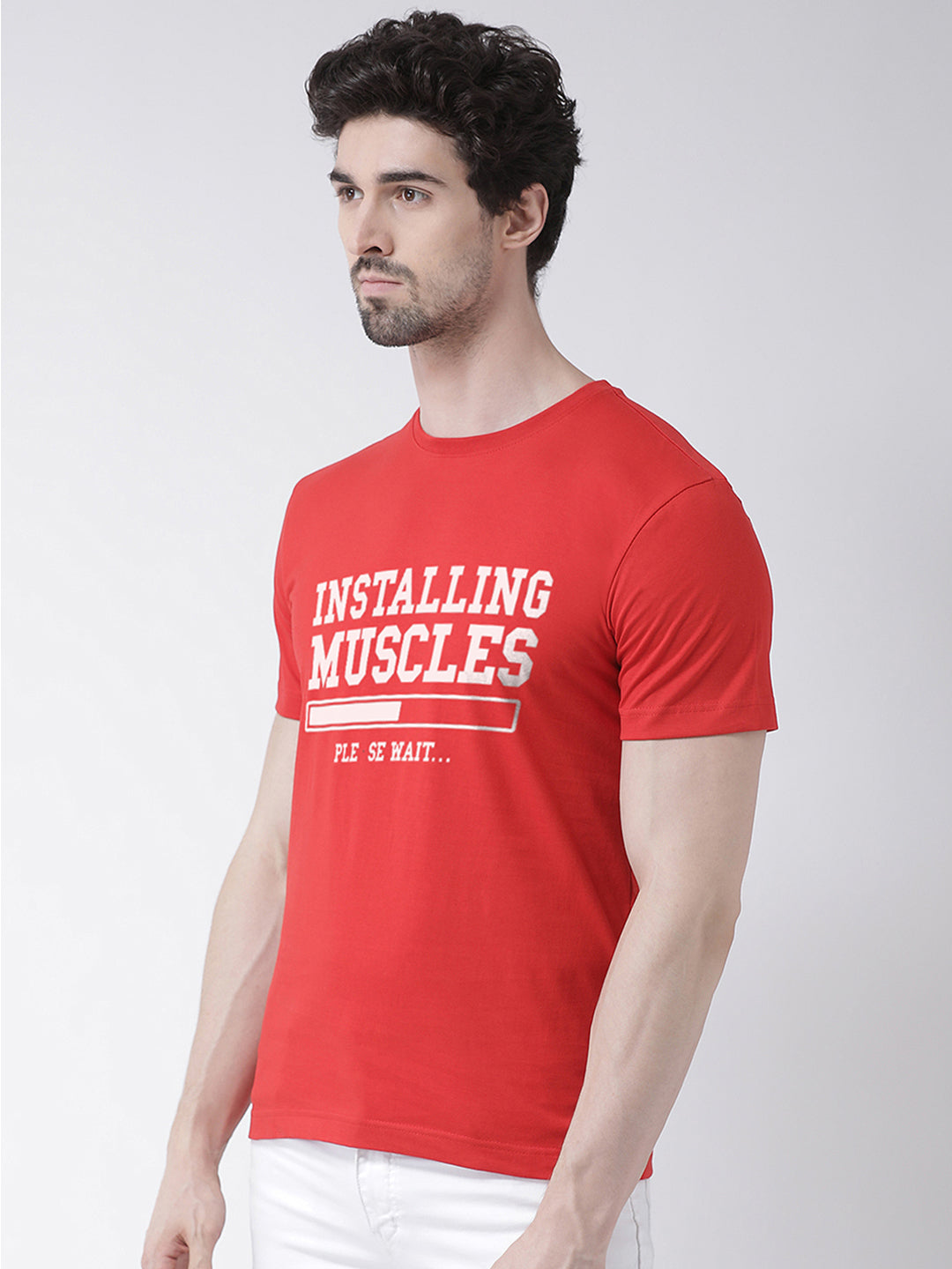 Instaling Muscles Printed Round Neck Clearance T-shirt - Friskers