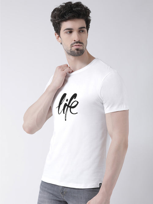 Life Printed Round Neck T-shirt