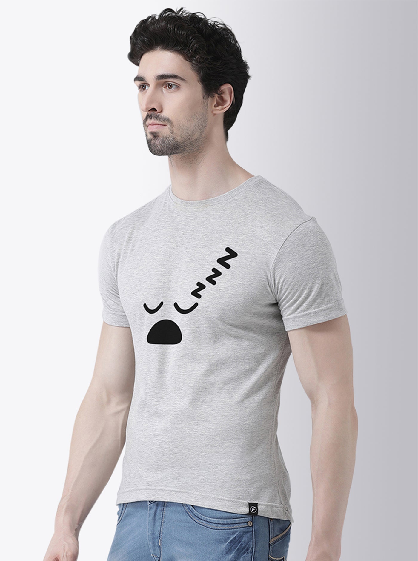 Sleepy Printed Round Neck T-shirt - Friskers