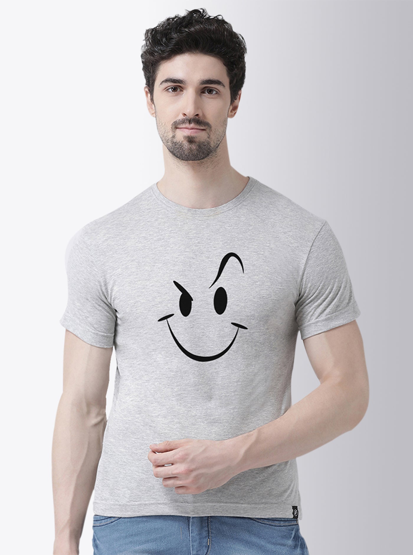 Smily Printed Clearence Round Neck T-shirt - Friskers