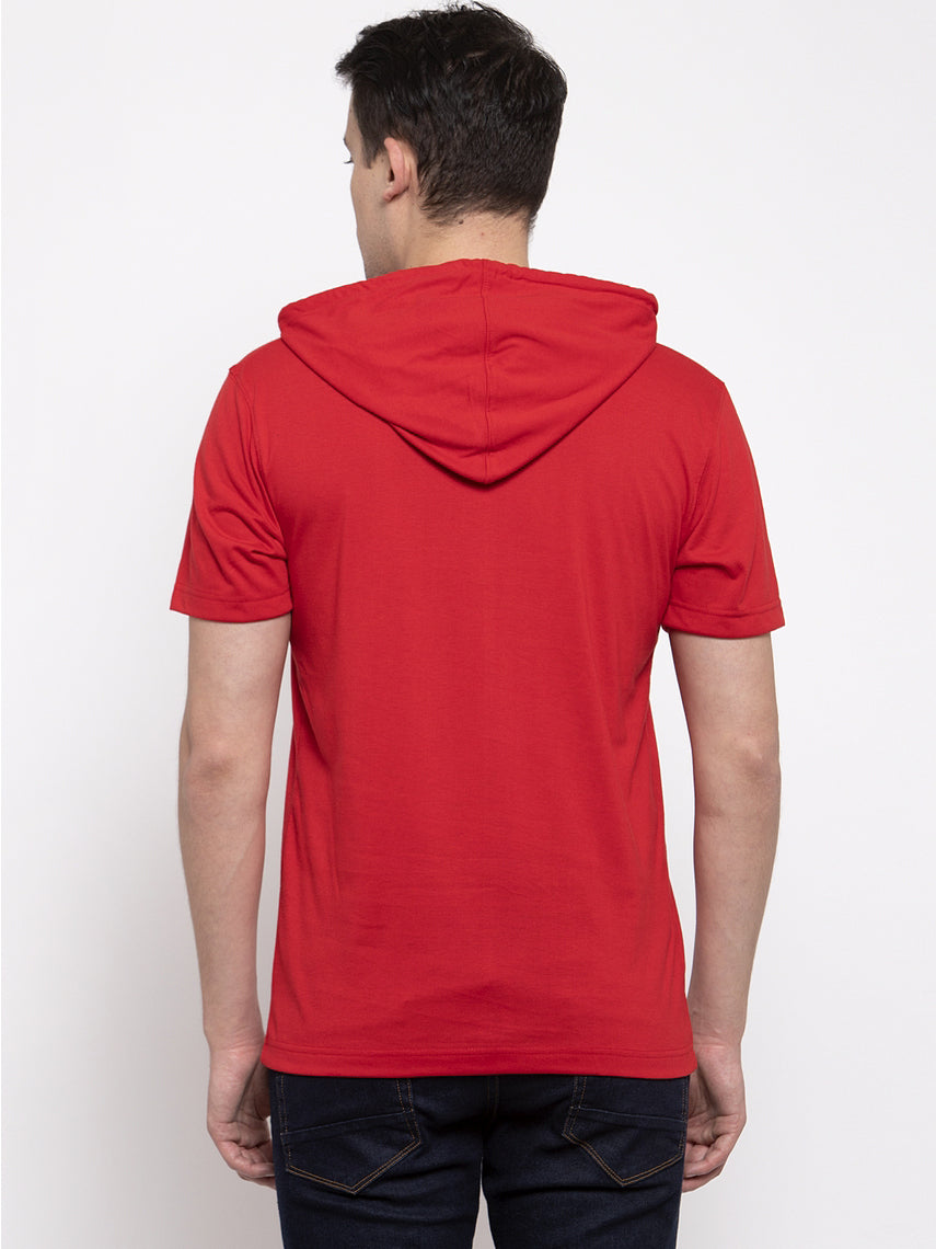 Strong Focused  Half Sleeves Printed Hoody T-shirt - Friskers