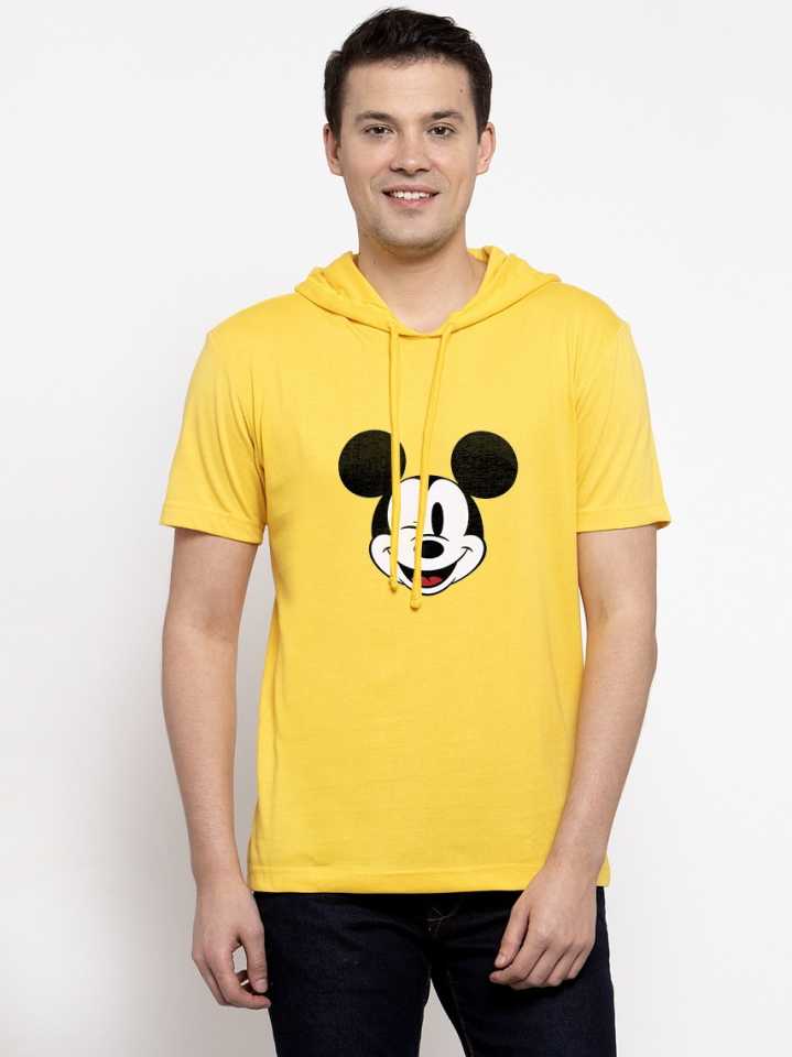 Micky Mouse Half Sleeves Printed Hoody T-shirt - Friskers