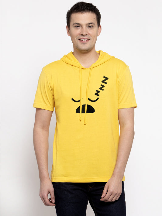 Sleepy Mode Half Sleeves Printed Hoody T-shirt - Friskers