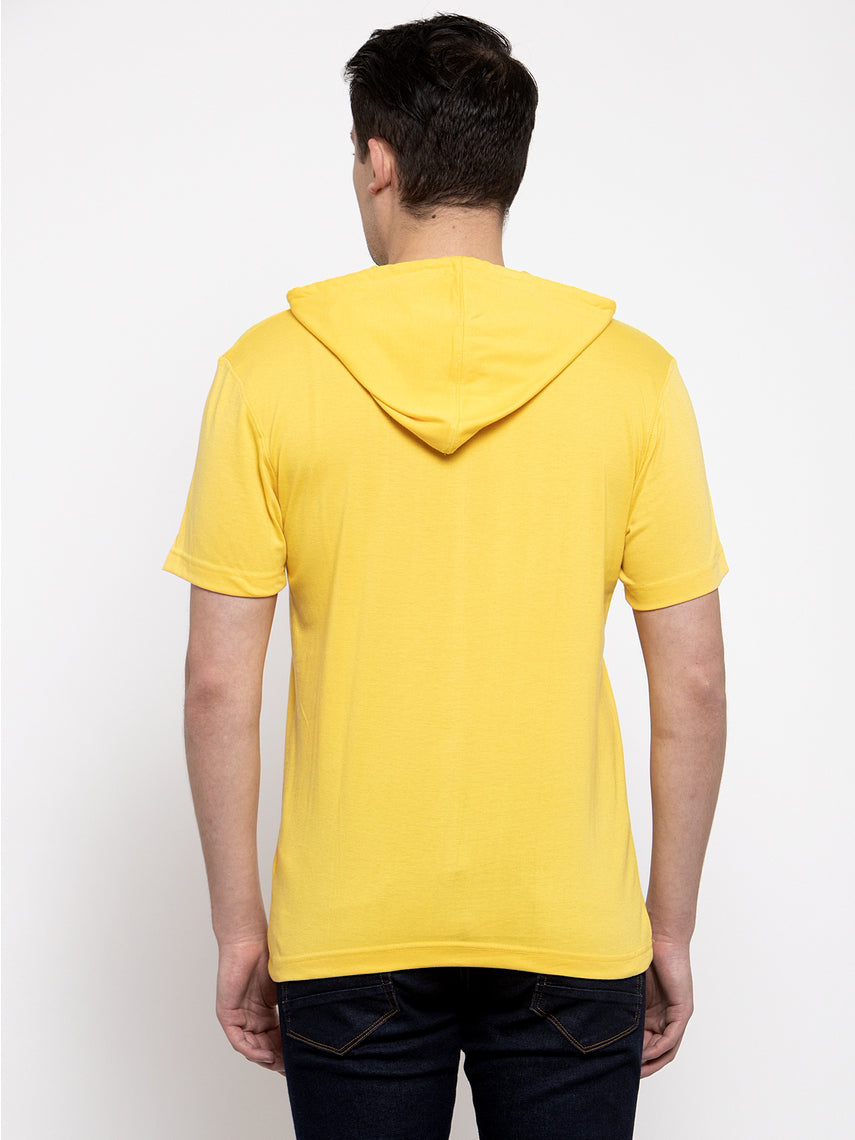 Smiley Half Sleeves Printed Hoody T-shirt - Friskers