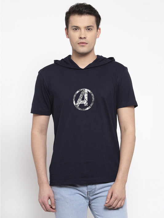 Avengers Half Sleeves Printed Hoody T-shirt - Friskers