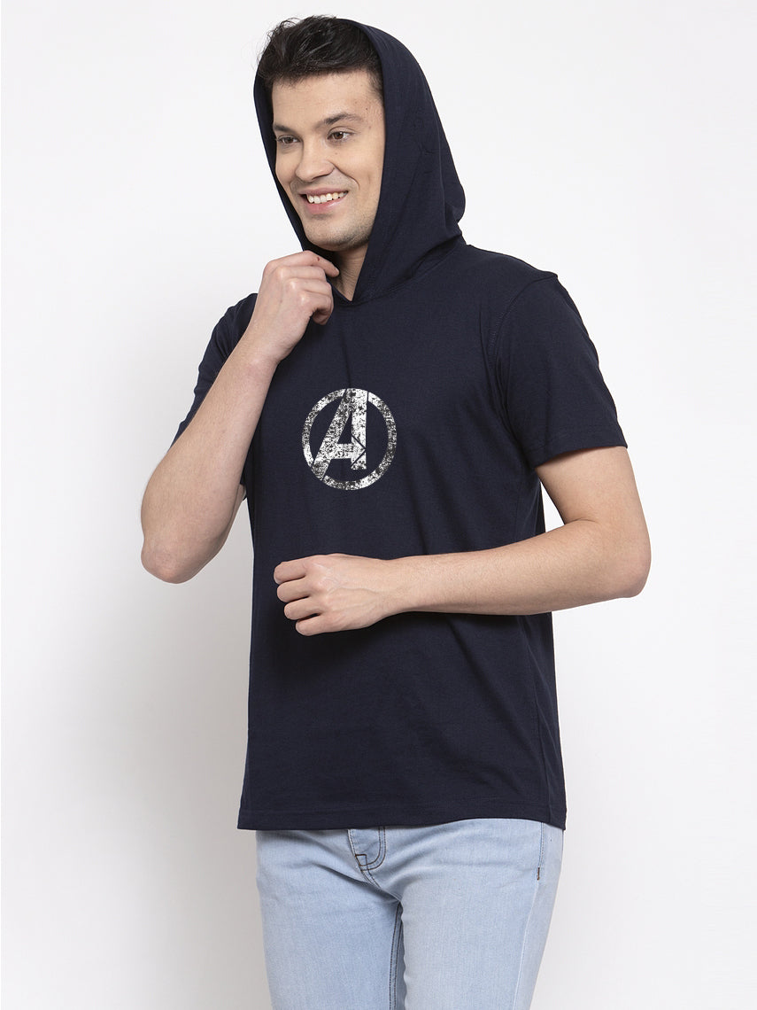 Avengers Half Sleeves Printed Hoody T-shirt - Friskers